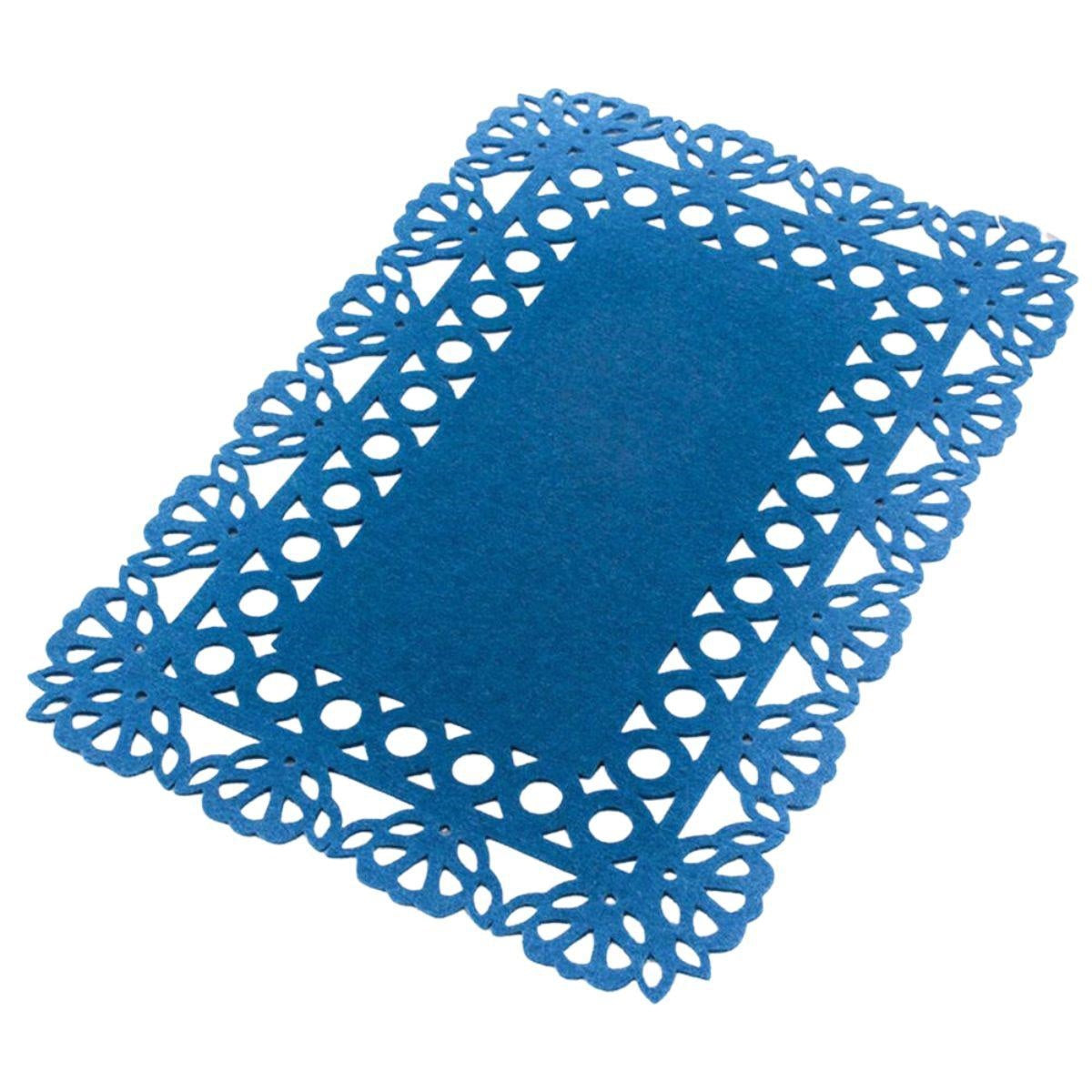 Tovaglietta in panno blu, 30x45 cm