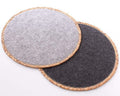 Sottopiatto in panno nero e naturale, Ø35 cm, set di 4 (kit da 3)