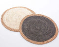 Sottopiatto in foglia di mais nero e naturale, Ø35 cm, set da 4