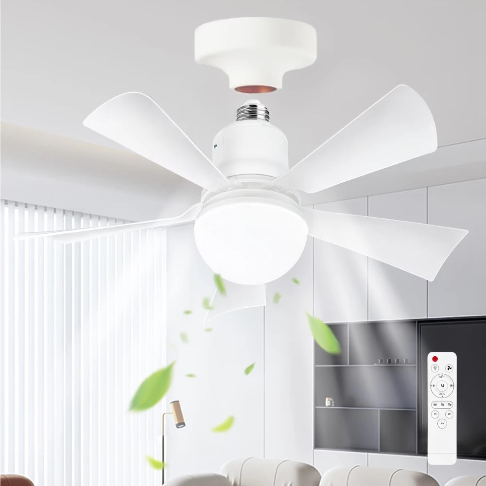 Ventilatore da Soffitto con Luce 30W, Telecomando e Dimmer, Moderna Lampada LED con Base E27, Adatto per – foto 4