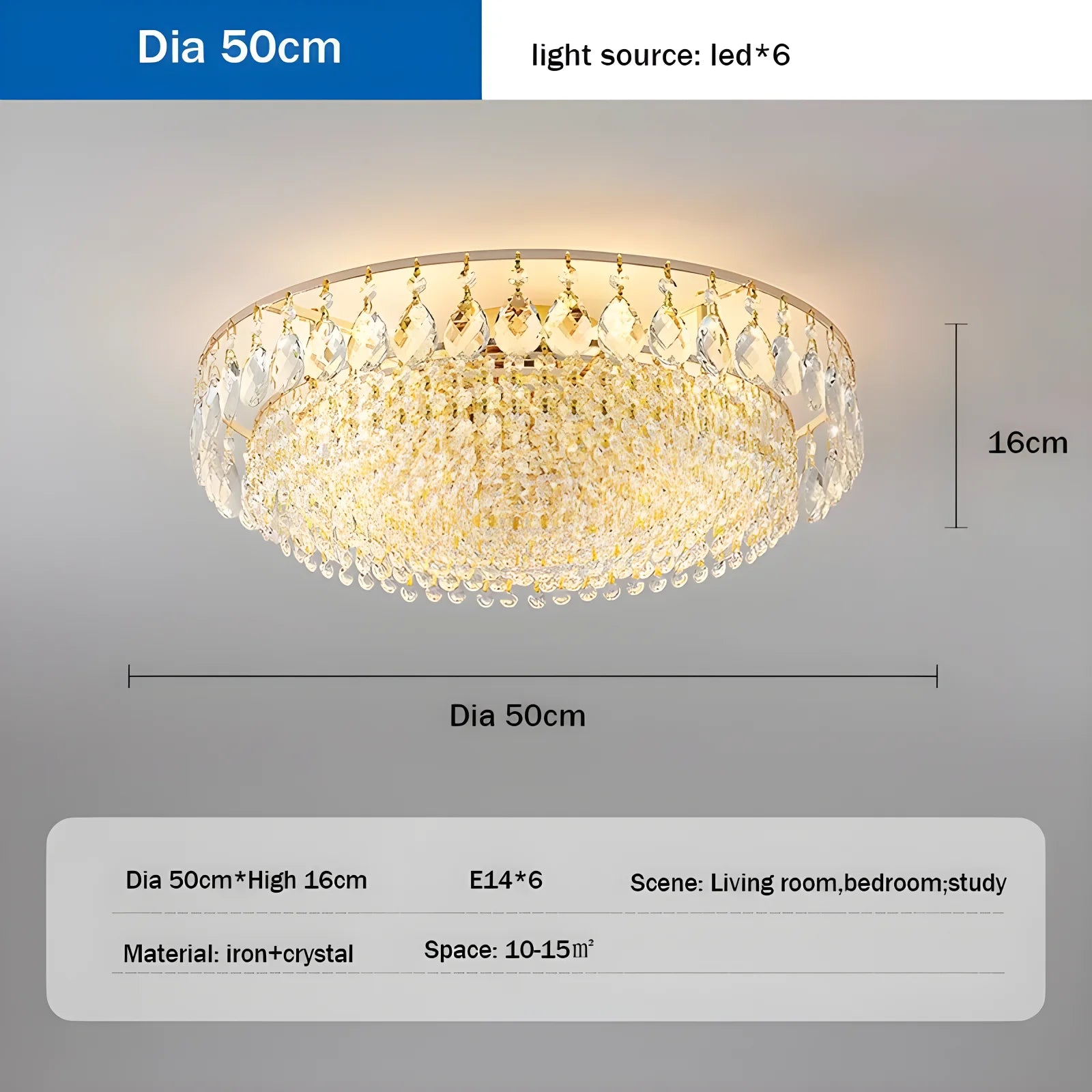 Lampadario di cristallo Illuminazione Plafoniera da incasso Apparecchio moderno Camera da letto Corridoio Bar – foto 9