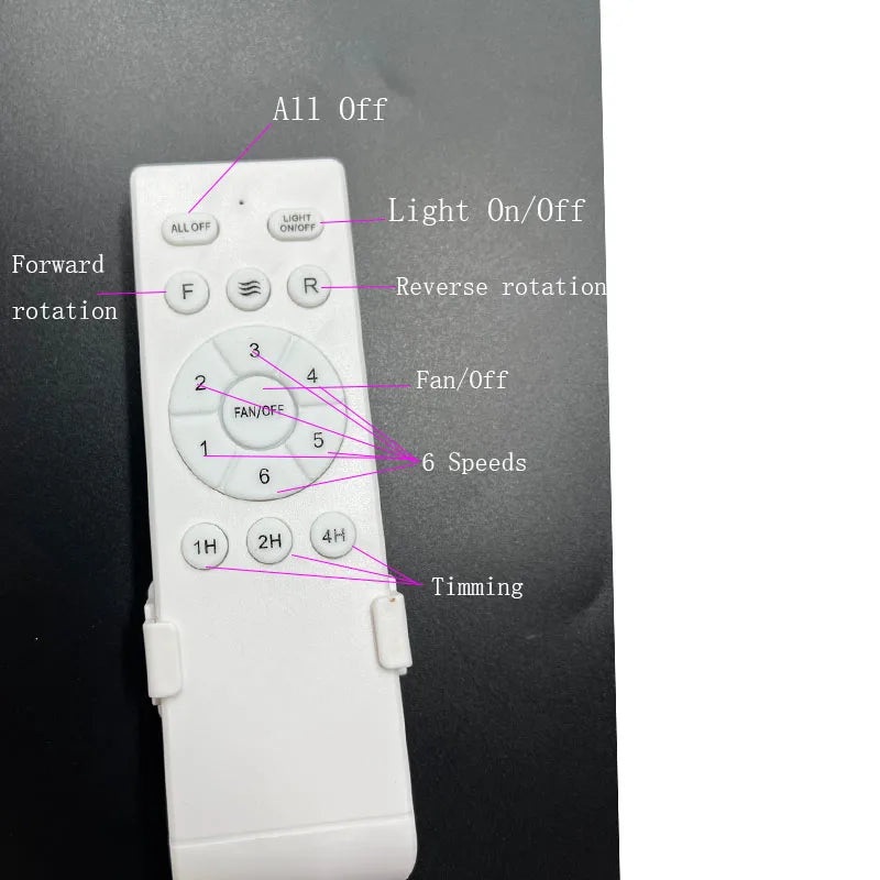 Ventilatori da soffitto da 42 pollici da 52 pollici con luci Ventilatori a motore CC a 3 colori a 6 velocità – foto 4
