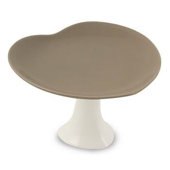 Alzatina cuore tortora e crema, 18x18x11,5 cm (kit da 5)
