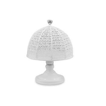 Alzata con cupola in ferro bianco lucido