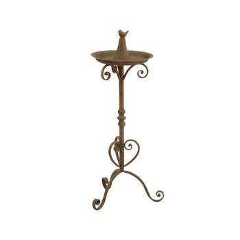 Alzatina posacenere in ferro color bronzo, altezza 78 cm