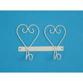 Appendino 2 posti con cuori in ferro crema (kit da 3)