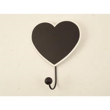 Appendino 1 posto a cuore in ferro nero (kit da 10)