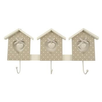 Appendino 3 posti bicolore con cuori bianchi (kit da 3)