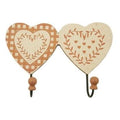 Appendino 2 posti con cuori marroncino (kit da 10)
