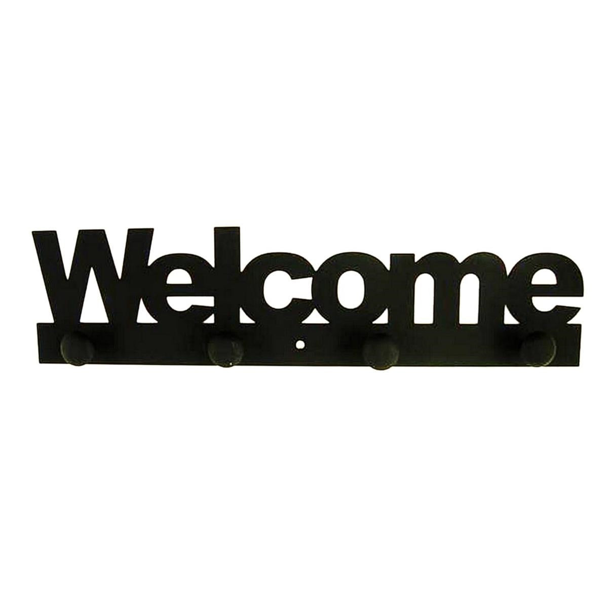 Appendino 4 posti moderno nero Welcome (kit da 3)