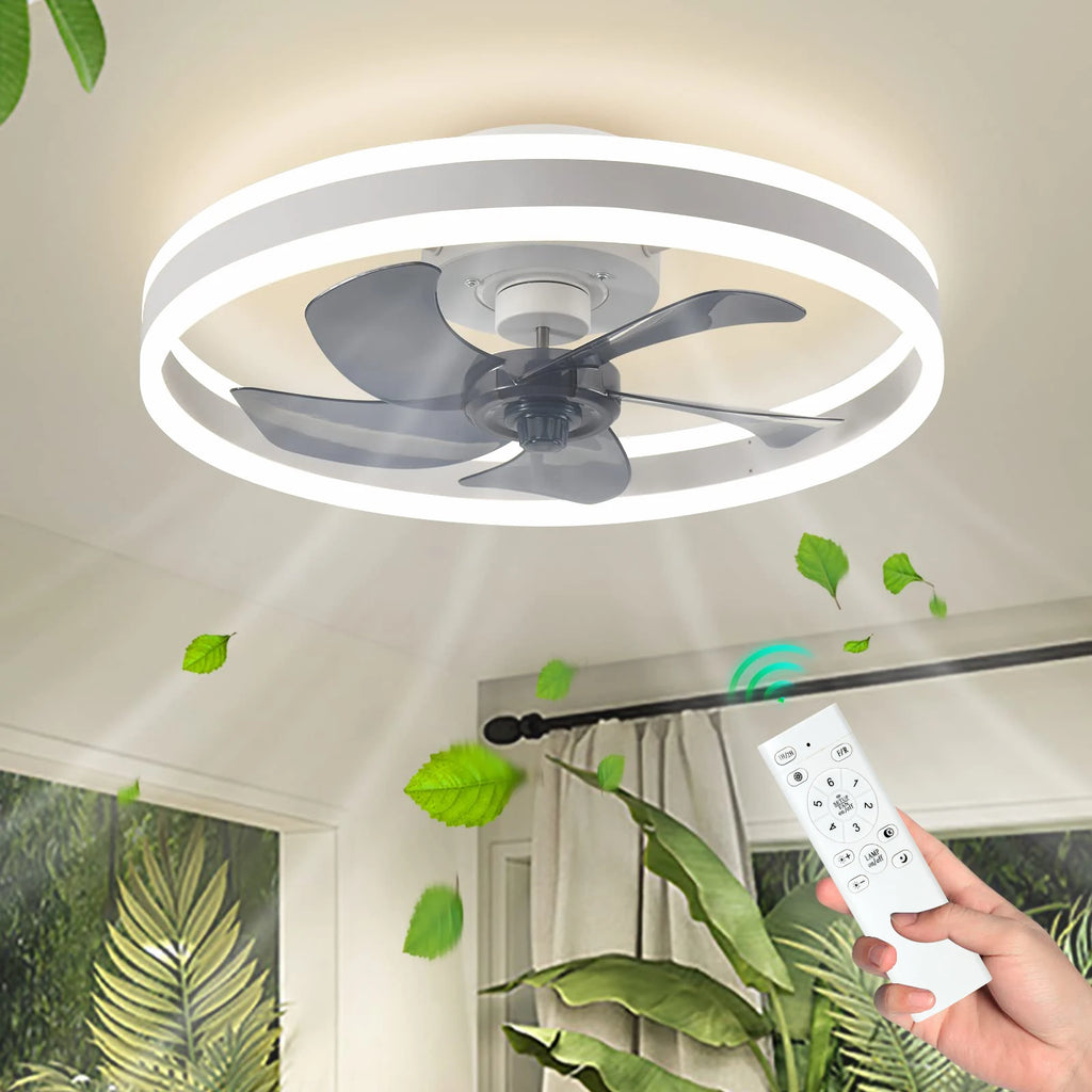 Ventilatore da soffitto decorativo con lampada LED e telecomando