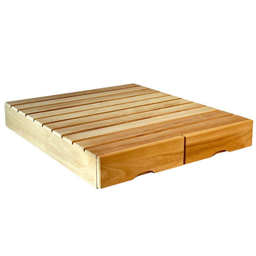 Base legno pedana doghe tipo tatami con due cassetti