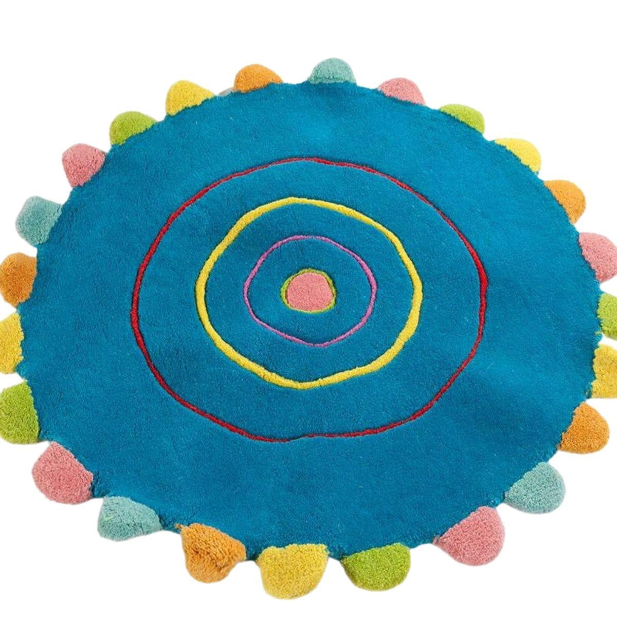 Tappeto rotondo blu, Ø120 cm
