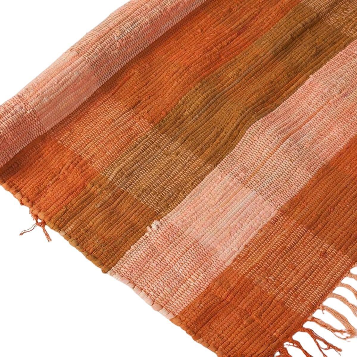 Tappeto in cotone arancio, 90x150 cm
