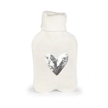 Borsa dell'acqua calda con cuore argento (kit da 5)