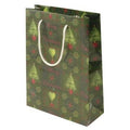 Borsa in carta media verde con alberi, 128 g (kit da 10)