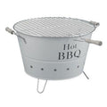 Barbecue a carbonella in latta bianca