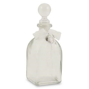 Bottiglietta in vetro con fiocco bianco, 6,5x6,5x17,5 cm (kit da 10)