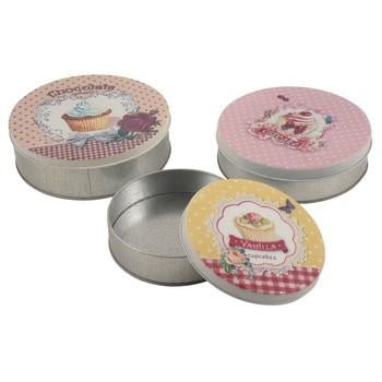 Scatola tonda in ferro Dolcetto (kit da 3)