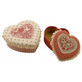 Scatola cuore tess rosso, Ø19,5x7 cm