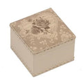 Scatola bianca quadrata con coperchio in tessuto a fiori, 10x10x8,5 cm (kit da 5)