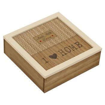 Scatola quadrata in legno Home (kit da 3)