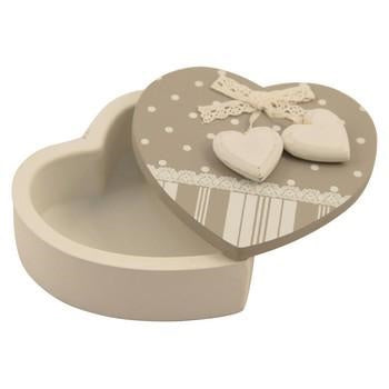 Scatola a cuore in legno con righe marroni (kit da 5)