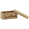 Scatola in latta beige con cuore, 3 pezzi (kit da 5)
