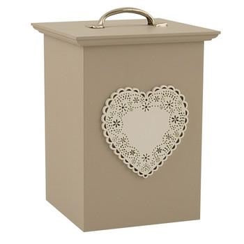 Contenitore da cucina tortora con cuore bianco (kit da 3)