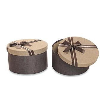 Scatola regalo tonda marrone