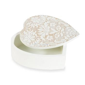 Scatola a cuore in legno decorato (kit da 5)