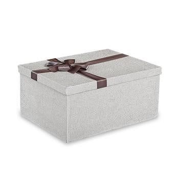 Scatola rettangolare pieghevole silver, 41x31H19 cm (kit da 3)