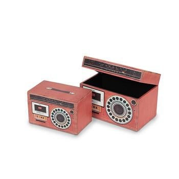 Scatola a forma di radio, 30x18H20 e 24x14H15 cm