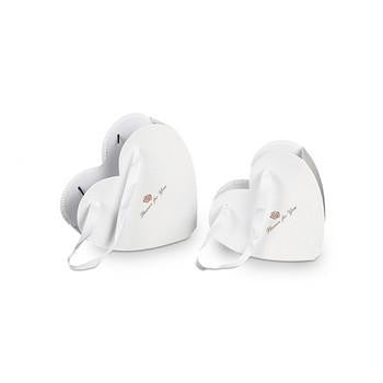 Flower box-cuore bianco, 27x10x25/23x22x8 cm