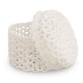 Scatolina tonda in cotone rigido bianco (kit da 10)