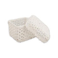 Scatolina quadrata in cotone rigido bianco, 9,5x9,5H6 cm (kit da 10)