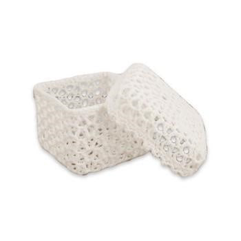 Scatolina quadrata in cotone rigido bianco, 9,5x9,5H6 cm (kit da 10)