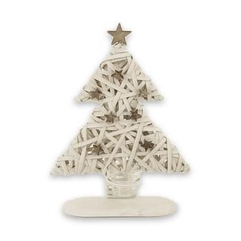 Candeliere bianco a 1 posto con alberello (kit da 5)