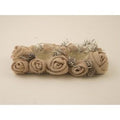 Candeliere a 2 posti con rose in juta naturale (kit da 5)