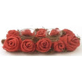 Candeliere a 2 posti con rose rosse in juta (kit da 3)