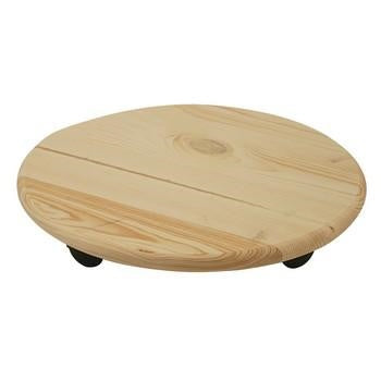 Carrellino tondo in pino con ruote (kit da 5)