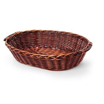 Cesto ovale grande in vimini marrone (kit da 3)