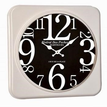 Orologio da muro in ferro nero e bianco