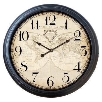 Orologio da muro tondo con cornice nera