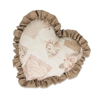 Cuscino a cuore con volant marrone (kit da 3)