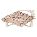 Cuscino per sedia con volant, collezione Roselline rosa (kit da 3)