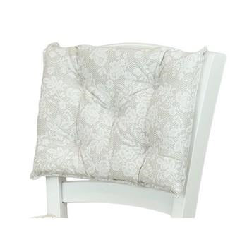 Cuscino coprischienale per sedia con rose bianche (kit da 5)