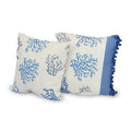 Cuscini con corallo blu, set di 2
