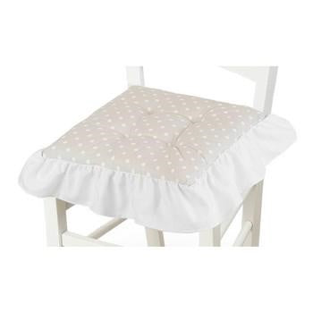 Cuscino per sedia con volant a pois (kit da 3)