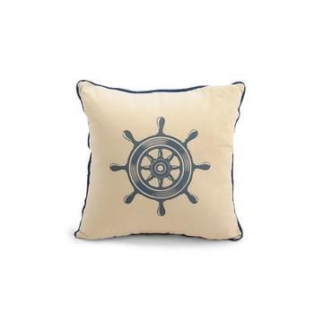 Cuscino bianco con timone Mare (kit da 3)
